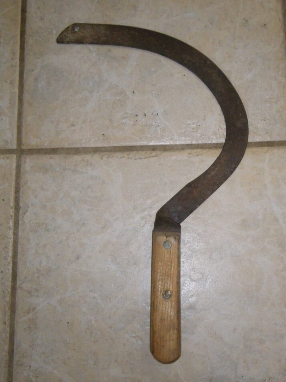 Vintage Antique Wide Blade Farm Hand Scythe Garden Sickle Rustic Tool Home Decor